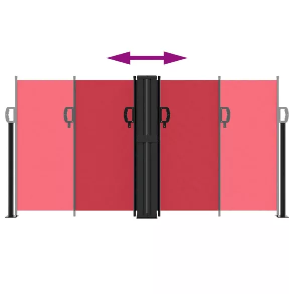 piros behúzható oldalsó napellenző 120 x 600 cm