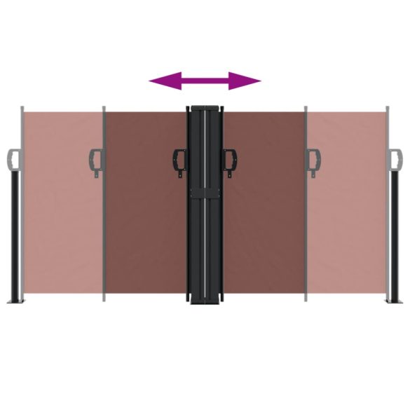 barna behúzható oldalsó napellenző 120 x 600 cm