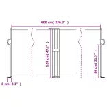 fehér behúzható oldalsó napellenző 120 x 600 cm