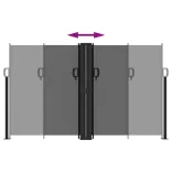 fekete behúzható oldalsó napellenző 140 x 600 cm