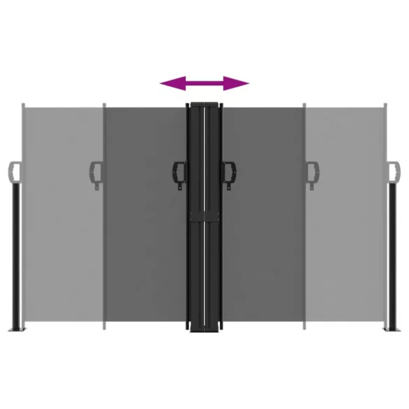 fekete behúzható oldalsó napellenző 140 x 600 cm