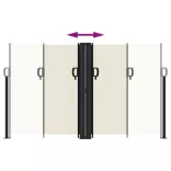 krémszínű behúzható oldalsó napellenző 140 x 600 cm