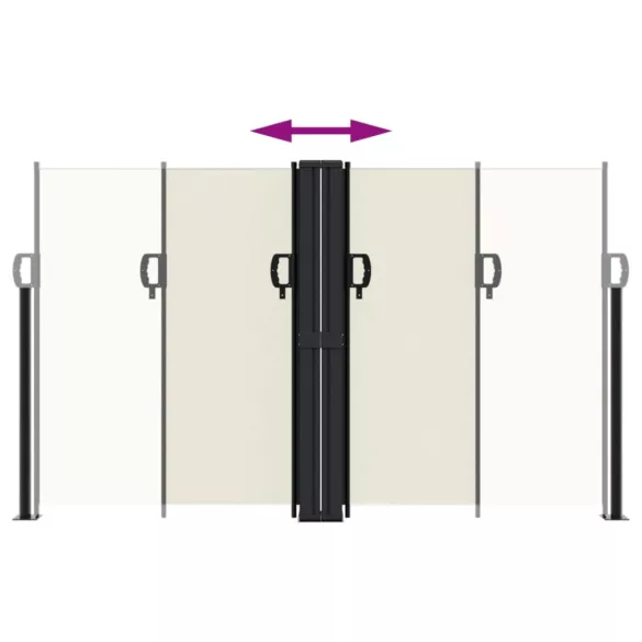 krémszínű behúzható oldalsó napellenző 140 x 600 cm