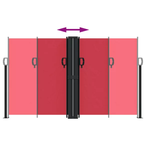 piros behúzható oldalsó napellenző 140 x 600 cm