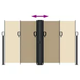 bézs behúzható oldalsó napellenző 140 x 600 cm