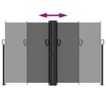 fekete behúzható oldalsó napellenző 160 x 600 cm