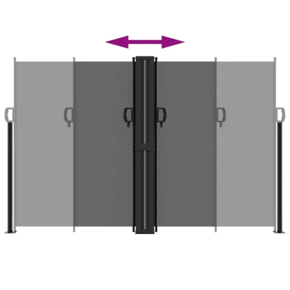 fekete behúzható oldalsó napellenző 160 x 600 cm