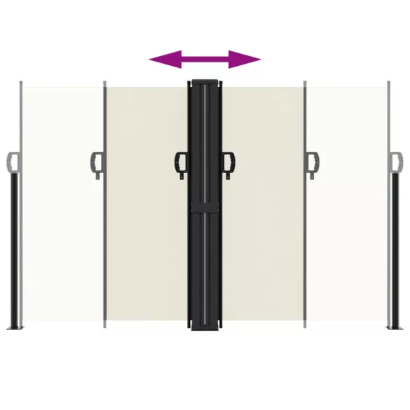 krémszínű behúzható oldalsó napellenző 160 x 600 cm