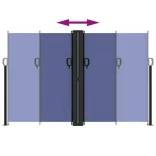 kék behúzható oldalsó napellenző 160 x 600 cm