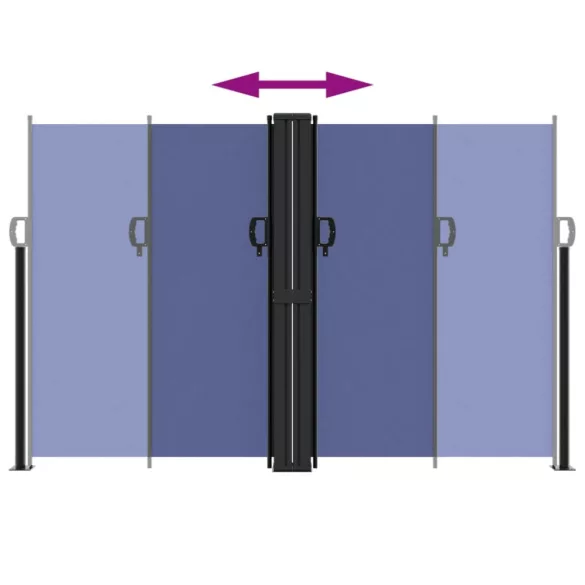 kék behúzható oldalsó napellenző 160 x 600 cm