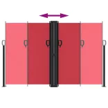 piros behúzható oldalsó napellenző 160 x 600 cm