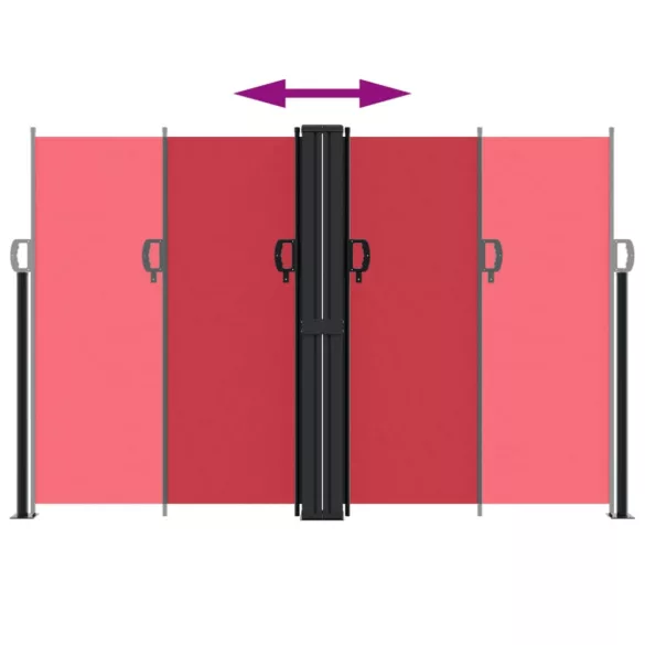 piros behúzható oldalsó napellenző 160 x 600 cm