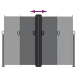 fekete behúzható oldalsó napellenző 180 x 600 cm