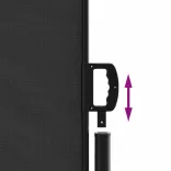 fekete behúzható oldalsó napellenző 180 x 600 cm