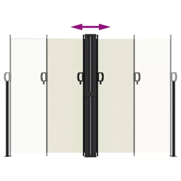 krémszínű behúzható oldalsó napellenző 180 x 600 cm