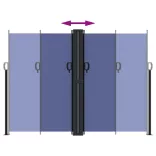 kék behúzható oldalsó napellenző 180 x 600 cm