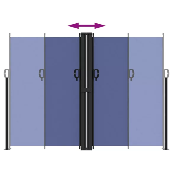 kék behúzható oldalsó napellenző 180 x 600 cm