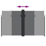 fekete behúzható oldalsó napellenző 200 x 600 cm