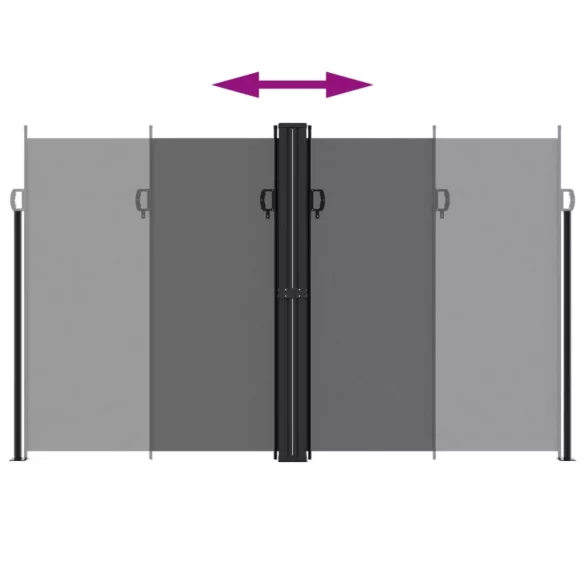 fekete behúzható oldalsó napellenző 200 x 600 cm