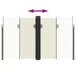 krémszínű behúzható oldalsó napellenző 200 x 600 cm