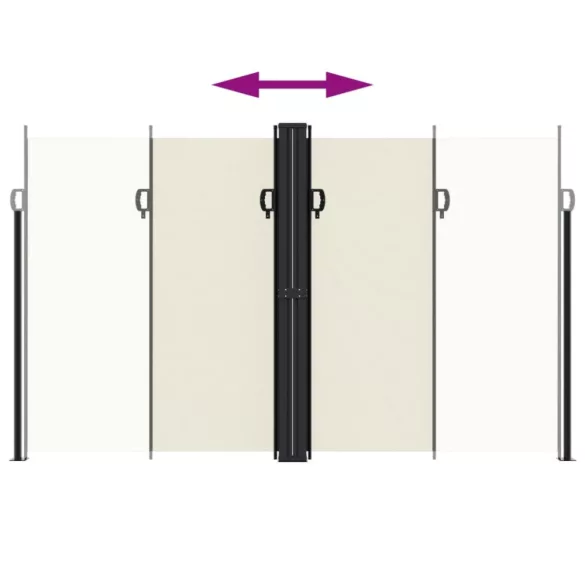 krémszínű behúzható oldalsó napellenző 200 x 600 cm