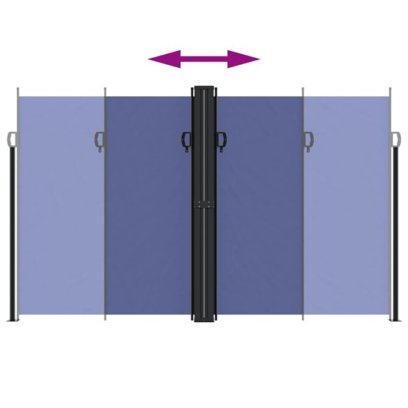 kék behúzható oldalsó napellenző 200 x 600 cm