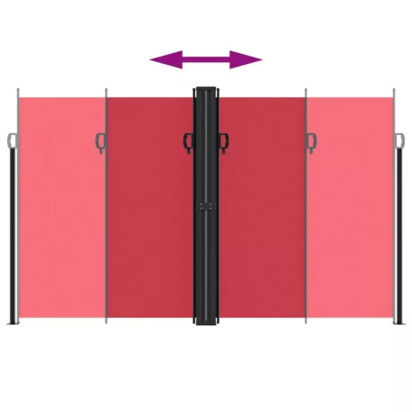 piros behúzható oldalsó napellenző 200 x 600 cm