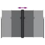 fekete behúzható oldalsó napellenző 220 x 600 cm