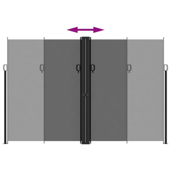 fekete behúzható oldalsó napellenző 220 x 600 cm