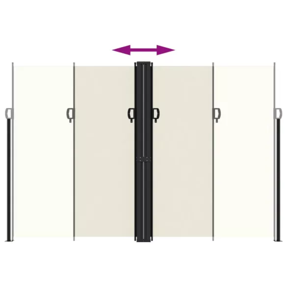 krémszínű behúzható oldalsó napellenző 220 x 600 cm