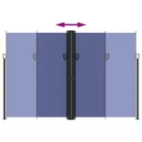 kék behúzható oldalsó napellenző 220 x 600 cm