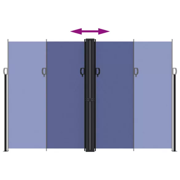 kék behúzható oldalsó napellenző 220 x 600 cm