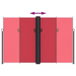 piros behúzható oldalsó napellenző 220 x 600 cm