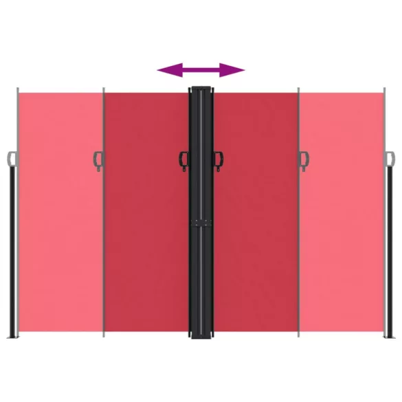 piros behúzható oldalsó napellenző 220 x 600 cm