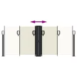 krémszínű behúzható oldalsó napellenző 100 x 1000 cm