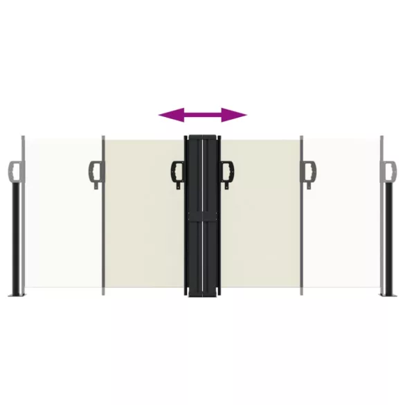 krémszínű behúzható oldalsó napellenző 100 x 1000 cm