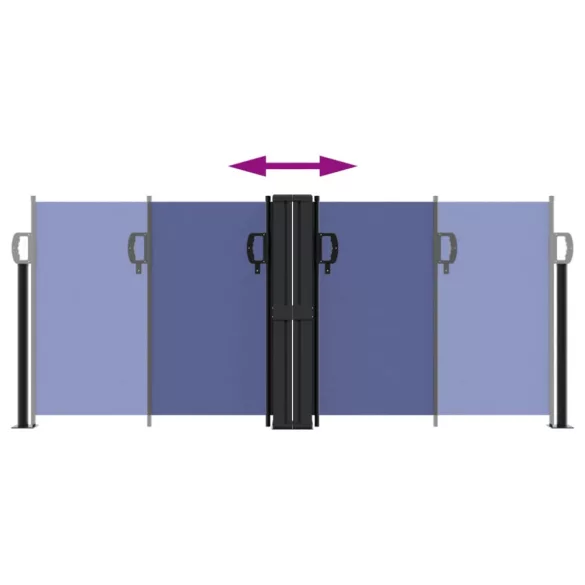 kék behúzható oldalsó napellenző 100 x 1000 cm
