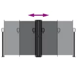 fekete behúzható oldalsó napellenző 120 x 1000 cm
