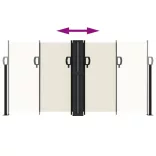 krémszínű behúzható oldalsó napellenző 120 x 1000 cm