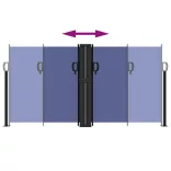 kék behúzható oldalsó napellenző 120 x 1000 cm