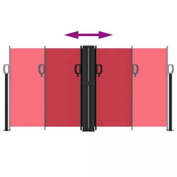 piros behúzható oldalsó napellenző 120 x 1000 cm