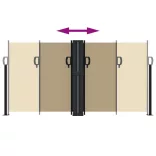 bézs behúzható oldalsó napellenző 120 x 1000 cm