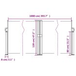 terrakotta behúzható oldalsó napellenző 120 x 1000 cm