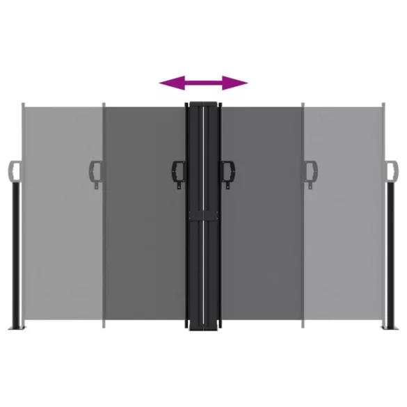 fekete behúzható oldalsó napellenző 140 x 1000 cm