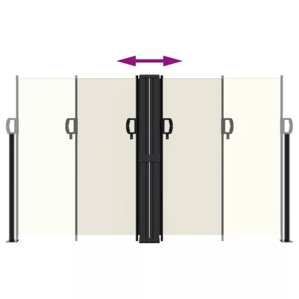 krémszínű behúzható oldalsó napellenző 140 x 1000 cm