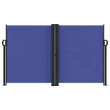 kék behúzható oldalsó napellenző 140 x 1000 cm