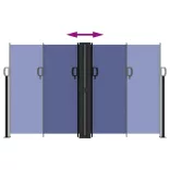 kék behúzható oldalsó napellenző 140 x 1000 cm