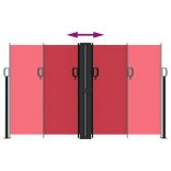 piros behúzható oldalsó napellenző 140 x 1000 cm