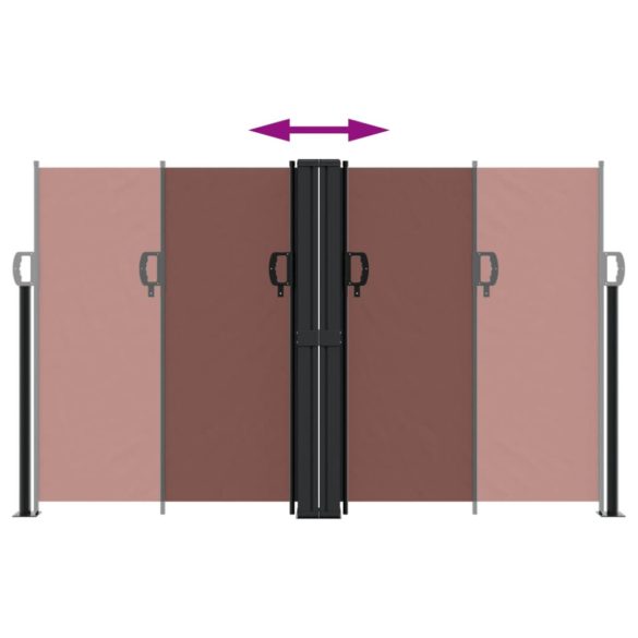 barna behúzható oldalsó napellenző 140 x 1000 cm