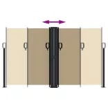 bézs behúzható oldalsó napellenző 140 x 1000 cm